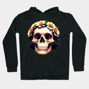 Just a Scull With Flowers Hoodie